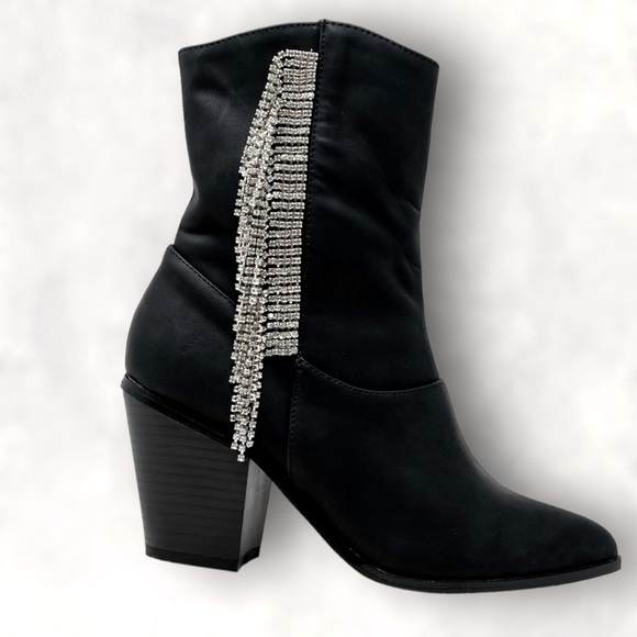 *NIB* CHASE AND CHLOE Justine Side
RhinestoneTassel Western Boot -‎ Size 7 - Picture 4 of 6